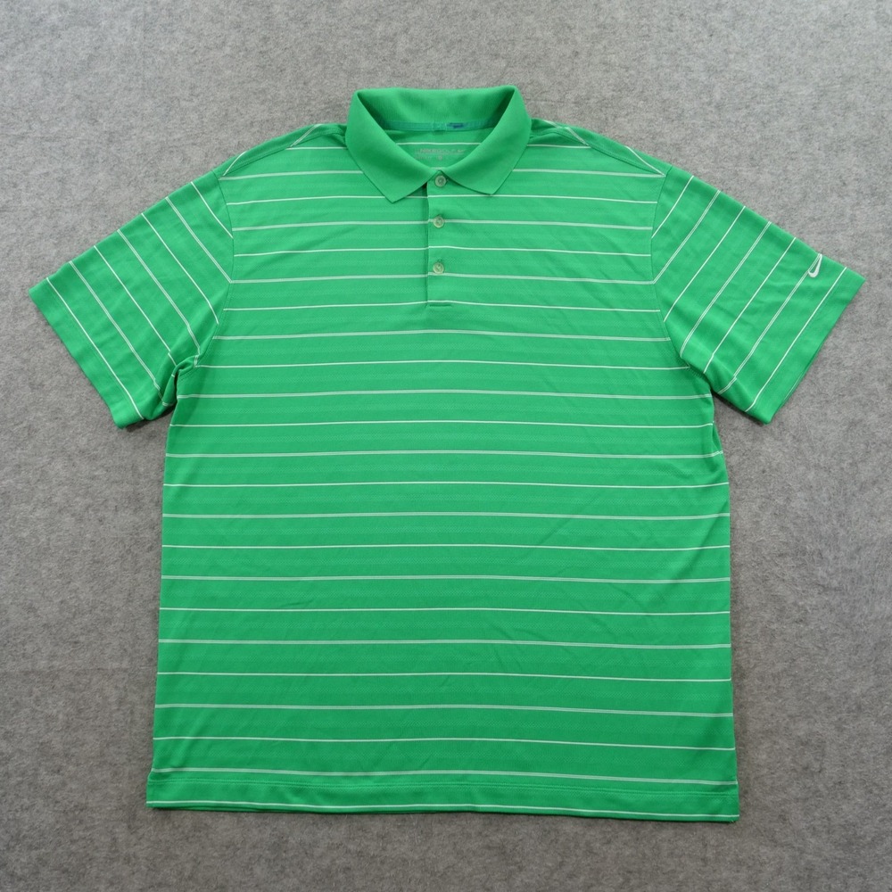 Nike Polo Golf Shirt Mens Extra Large Green Dri-FIT Short Sleeve Performance